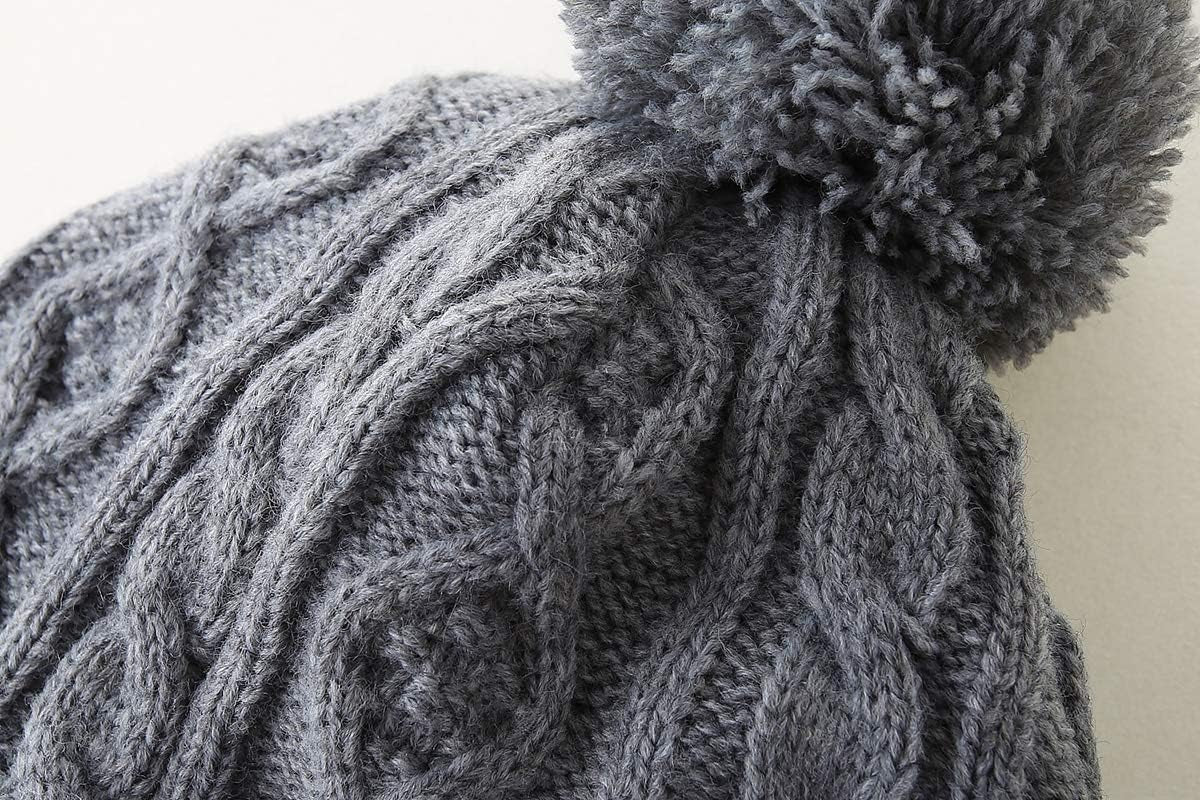 Boys Winter Hat Earflap Knitted Beanie for Kids Warm Fleece Lined Thicken Hat for Baby