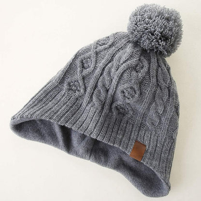 Boys Winter Hat Earflap Knitted Beanie for Kids Warm Fleece Lined Thicken Hat for Baby