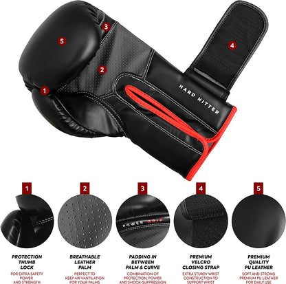 Boxing & MMA Training Gloves | Supreme Boxing Gloves for Men & Women. 8,10,12,14 & 16Oz Boxing Gloves (Red-Black)