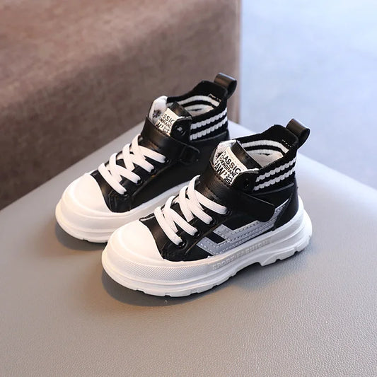 Kids Shoes Classic Stripes Sneakers Baby Boys Girls Running High Top Shoes Handsome Boys Children'S Sneaker Sports Shoes E08084