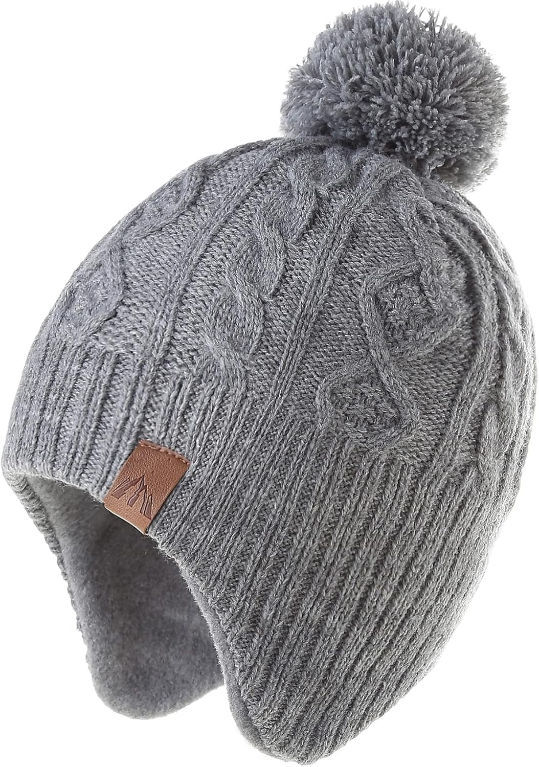 Boys Winter Hat Earflap Knitted Beanie for Kids Warm Fleece Lined Thicken Hat for Baby