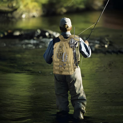 Fishing Backpack Tackle Bag, Fishing Tackle Backpack with Rod Holder