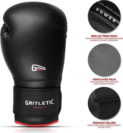 Boxing & MMA Training Gloves | Supreme Boxing Gloves for Men & Women. 8,10,12,14 & 16Oz Boxing Gloves (Red-Black)