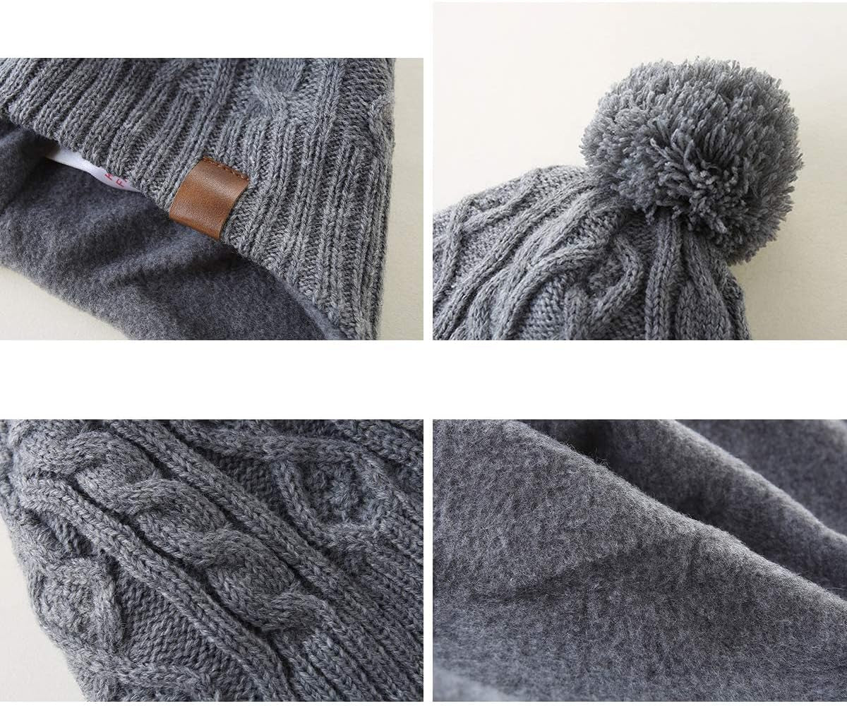Boys Winter Hat Earflap Knitted Beanie for Kids Warm Fleece Lined Thicken Hat for Baby