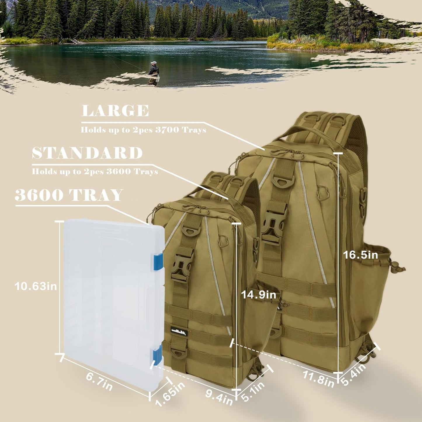 Fishing Backpack Tackle Bag, Fishing Tackle Backpack with Rod Holder